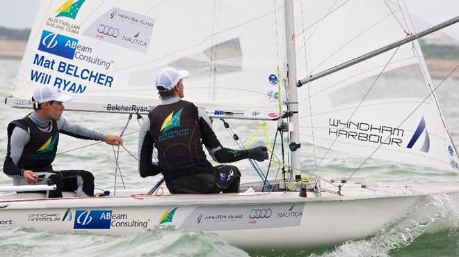 Mathew Belcher and Will Ryan sail training. © Bronwen Ince/SYC